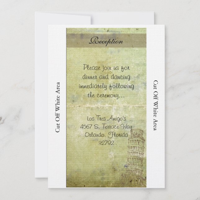 Wedding in Pisa Reception Card (Front)