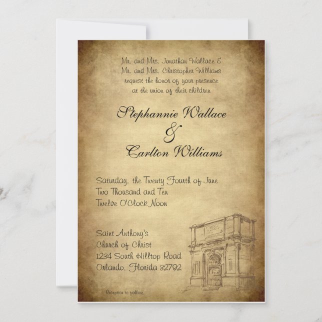 Wedding in Rome Invitation (Front)
