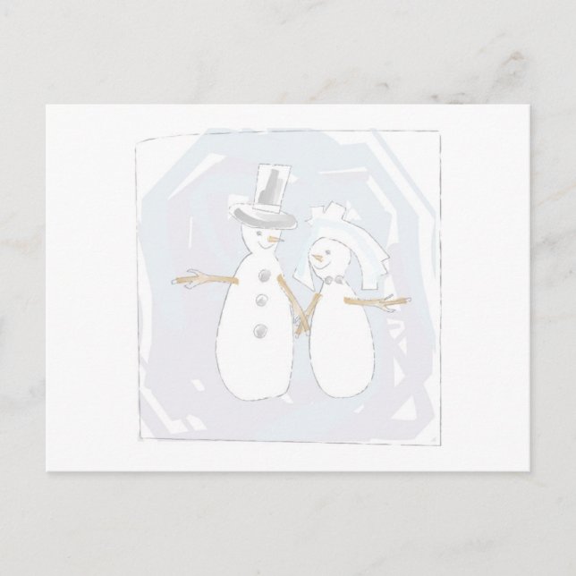 Wedding in the Snow Bride and Groom Postcard (Front)