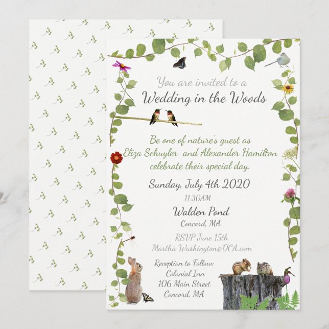 Wedding in the Woods: Invitation (Front/Back)