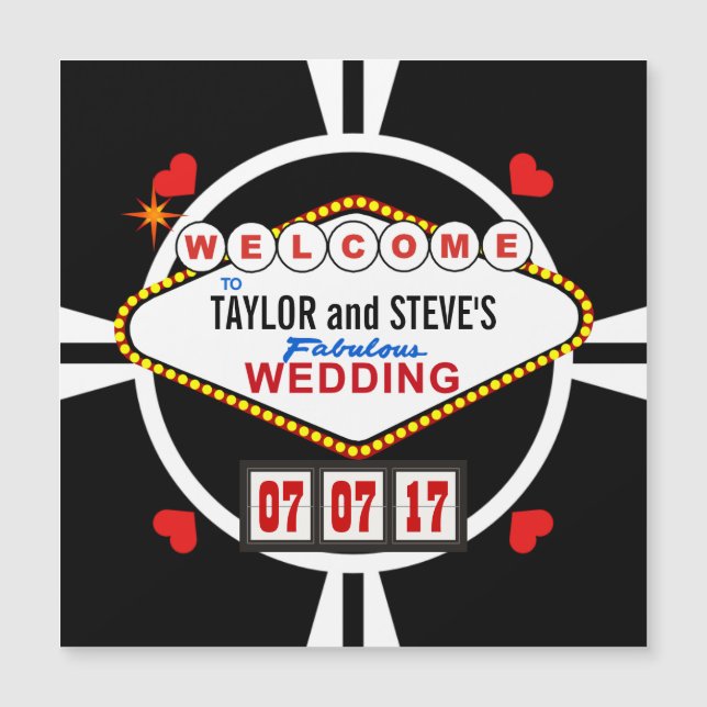 Wedding in Vegas Casino Favour Poker Chip (Front)