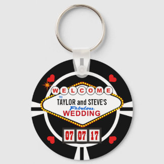 Wedding in Vegas Casino Favour Poker Chip Key Ring