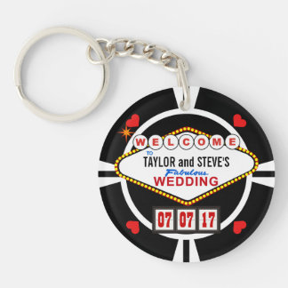 Wedding in Vegas Casino Favour Poker Chip Key Ring