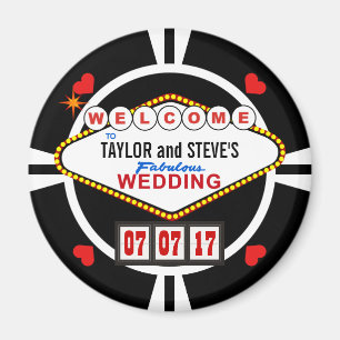 Wedding in Vegas Casino Favour Poker Chip Magnet