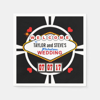 Wedding in Vegas Casino Favour Poker Chip Napkin