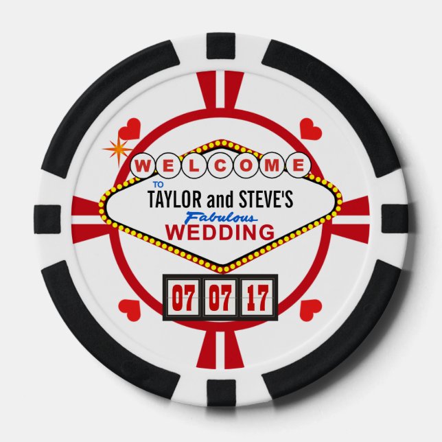Wedding in Vegas Casino Favour Poker Chips (Front)