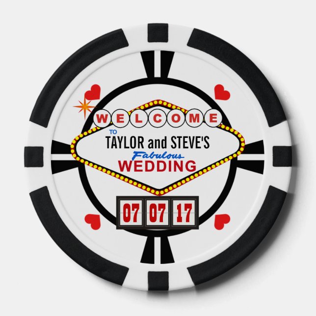 Wedding in Vegas Casino Favour Poker Chips (Front)