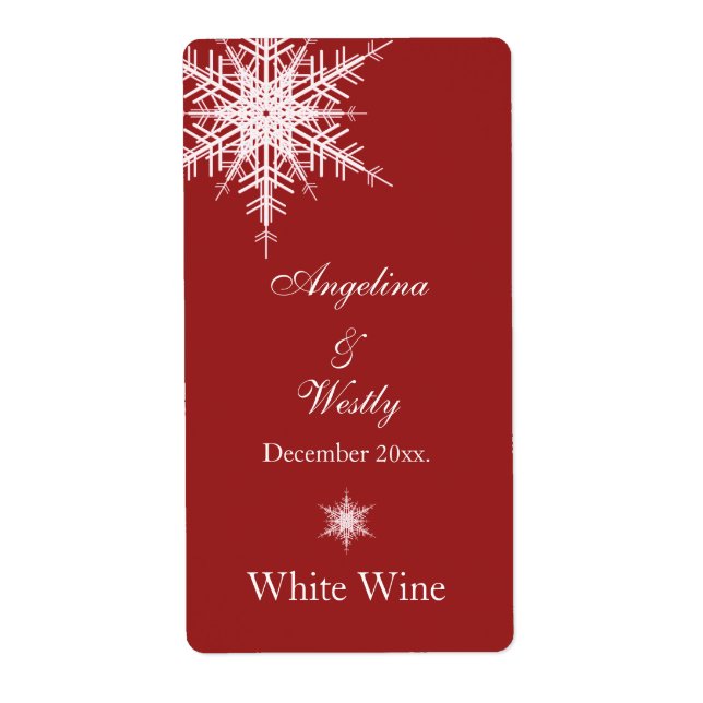 Wedding in Winter Wine Label (Front)