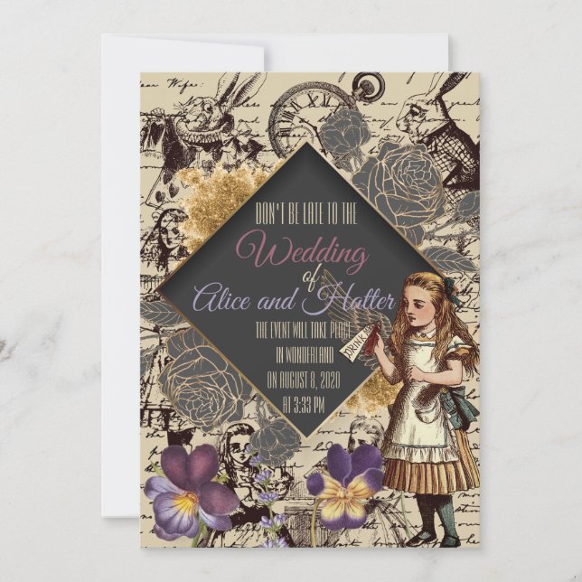 Wedding in Wonderland Invitation (Front)
