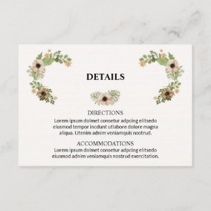 Wedding Info card