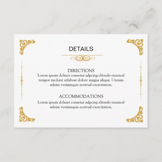 Wedding Info card (Front)
