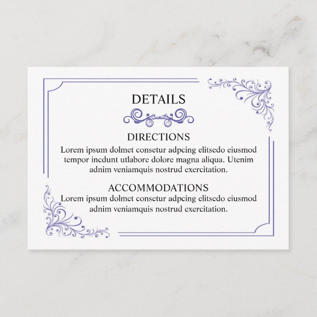 Wedding Info card (Front)