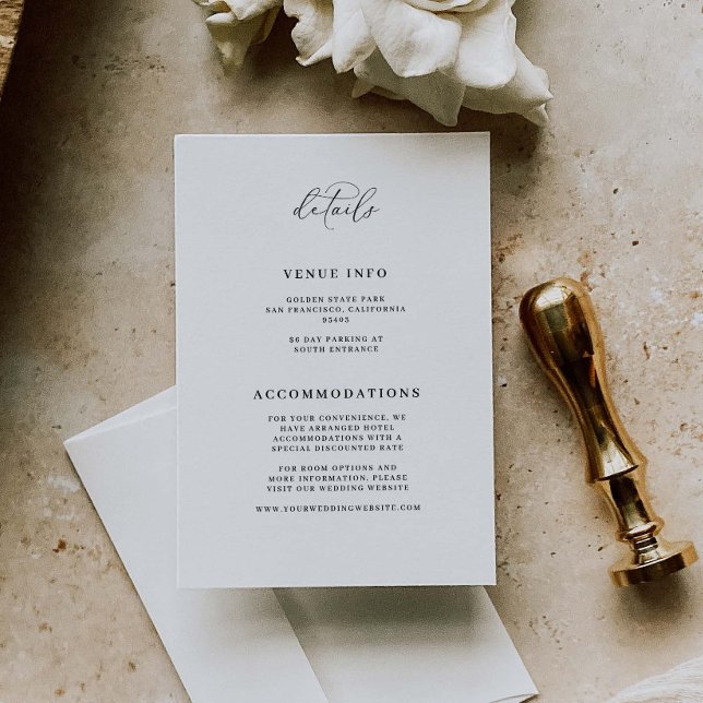 Wedding Info Details Enclosure Card Minimal R100 (Creator Uploaded)