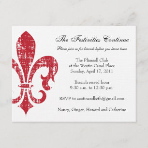 Wedding Information Card   New Orleans   Red
