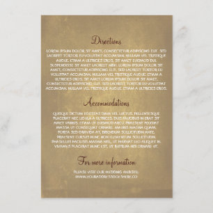 Wedding information cards with oak tree
