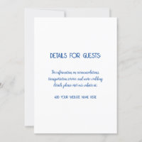 Wedding Information Guests Blue White 2024