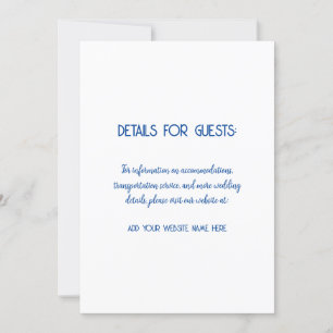 Wedding Information Guests Blue White 2024 Invitation