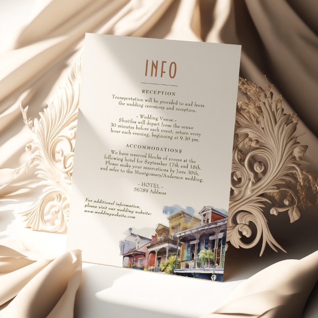 Wedding Insert INFO and Details New Orleans Invita Invitation (Creator Uploaded)