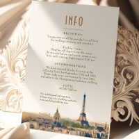Wedding Insert INFO and Details Paris France Invit
