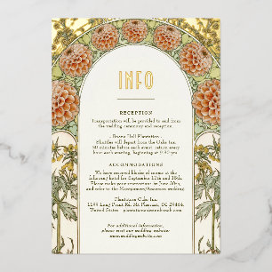 Wedding Insert INFO Card Vintage Art Nouveau Mucha