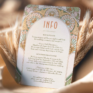 Wedding Insert INFO Vintage Art Nouveau by Mucha I Invitation