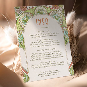Wedding Insert INFO Vintage Art Nouveau by Mucha I Invitation