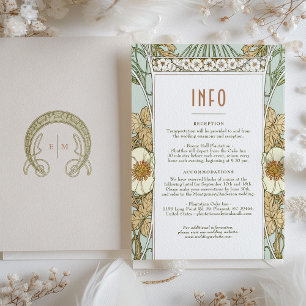Wedding Insert INFO Vintage Art Nouveau by Mucha I Invitation