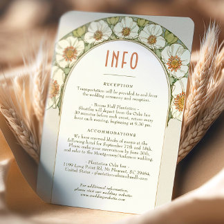 Wedding Insert INFO Vintage Art Nouveau by Mucha Invitation