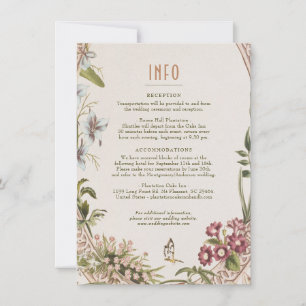 Wedding Insert INFO Vintage Invitation
