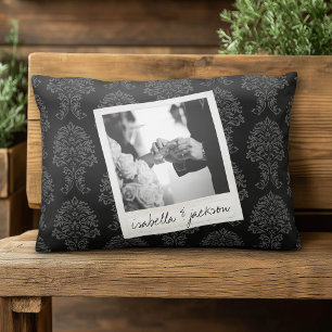 Wedding Instagram Photo Retro frame Custom Text Decorative Cushion