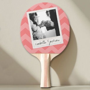 Wedding Instagram Photo Retro frame Custom Text Ping Pong Paddle