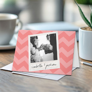 Wedding Instagram Photo Retro frame Custom Text Thank You Card