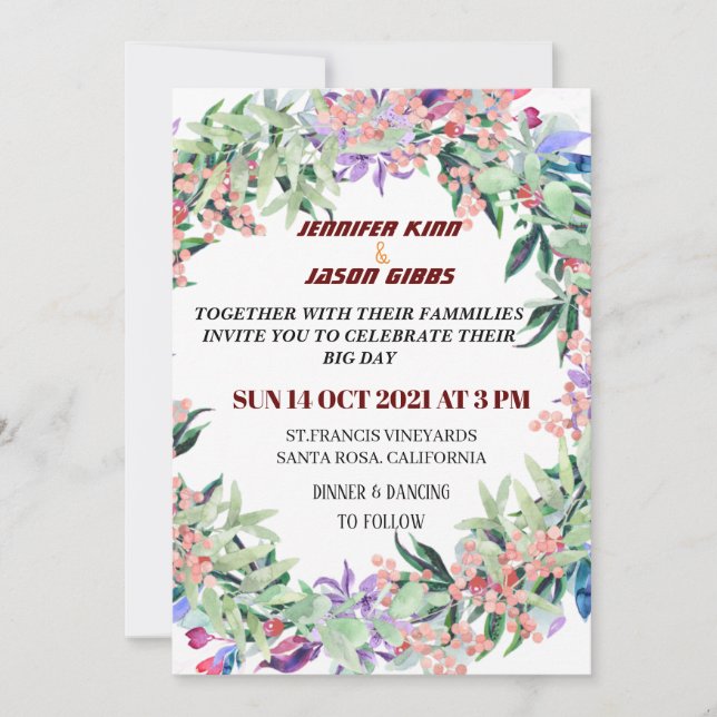 wedding invatation invitation (Front)