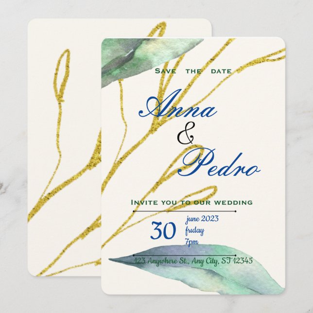 Wedding Invitation  (Front/Back)