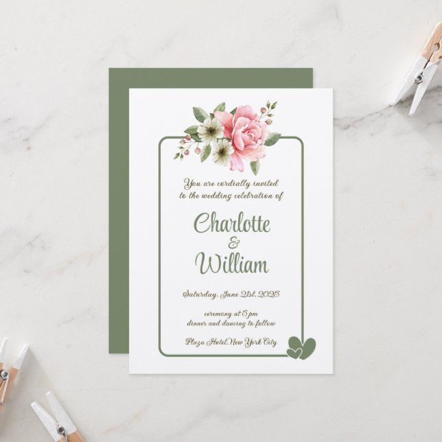 Wedding Invitation (Front/Back In Situ)