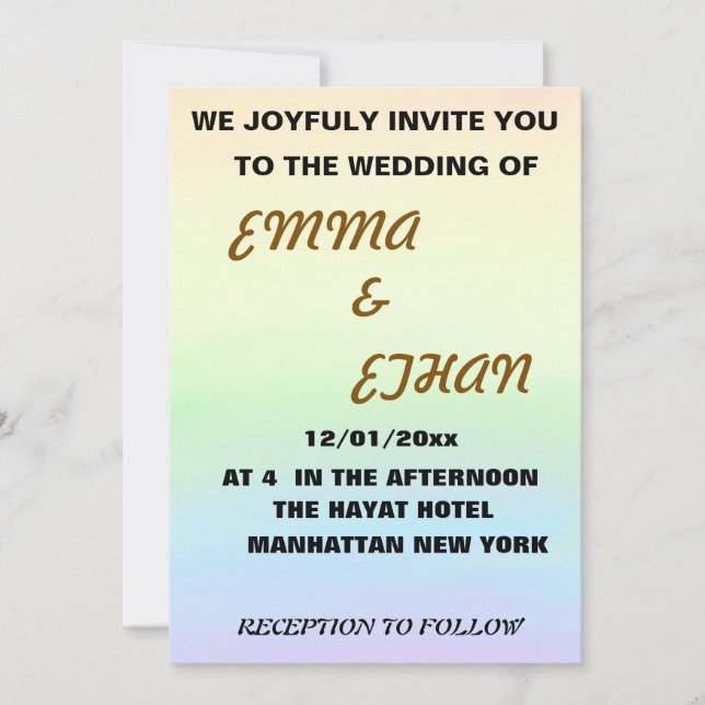  Wedding Invitation (Front)