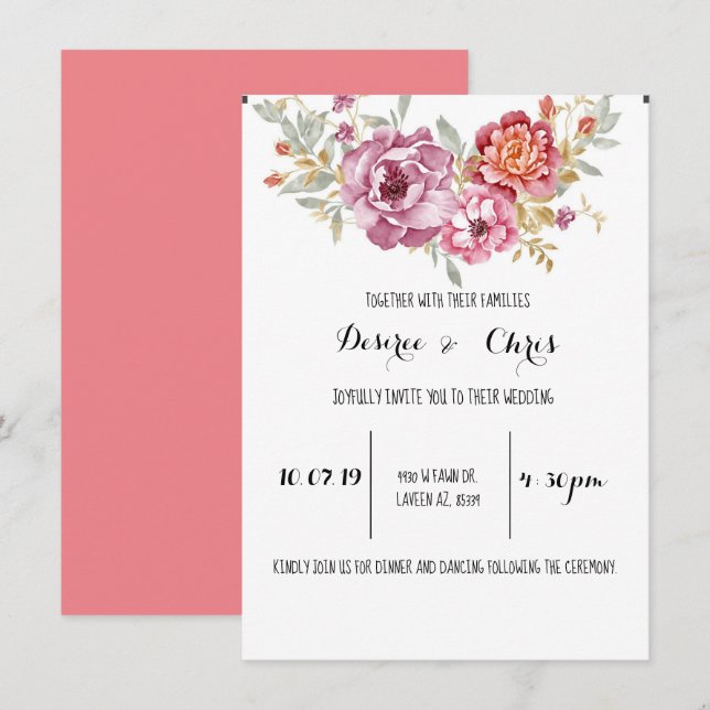 Wedding Invitation (Front/Back)