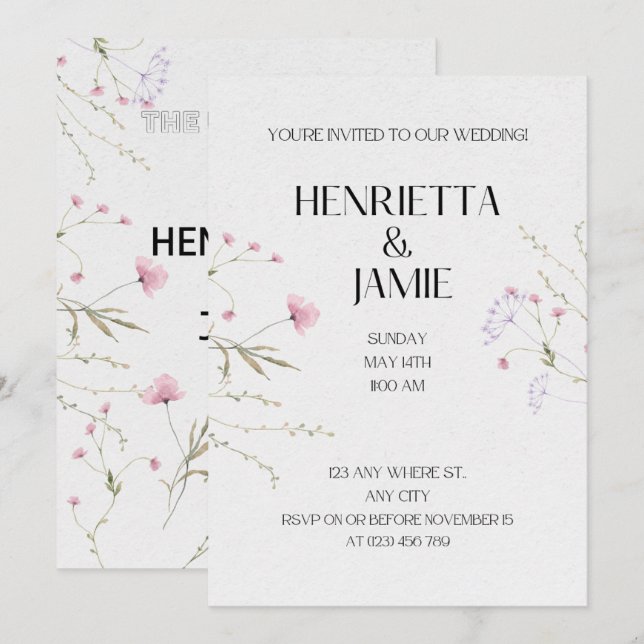 Wedding Invitation (Front/Back)