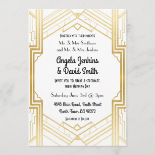 Art Deco Wedding Invitations & Announcements | Zazzle UK