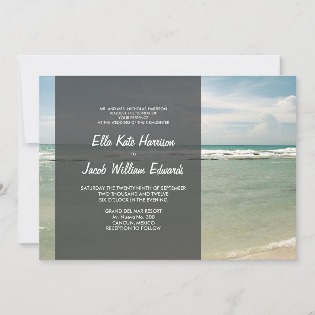 Wedding Invitation 5x7 // Modern Beach Collection (Front)