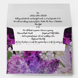 Wedding Invitation All In One Envelope Lilac