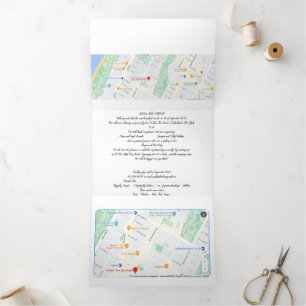 Wedding Invitation All In One include maps