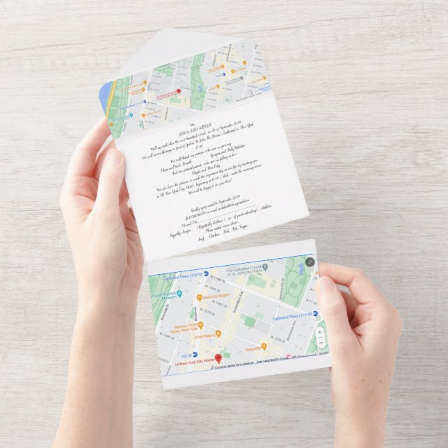 Wedding Invitation All In One include maps (Tearaway)