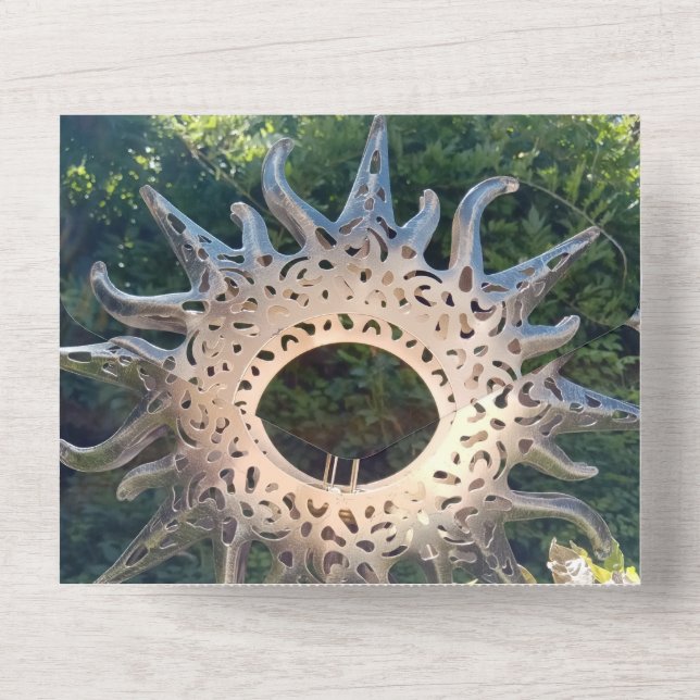 Wedding Invitation All In One Sunflower Photo Map (Back)