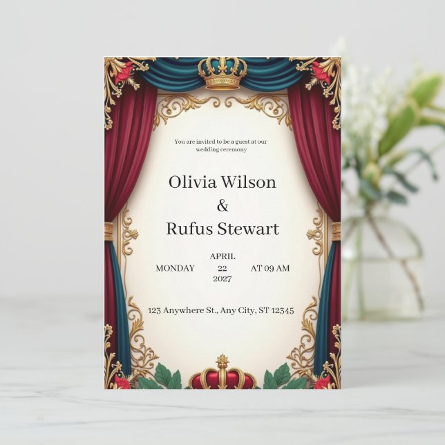 Wedding invitation and royal card decor (Standing Front)