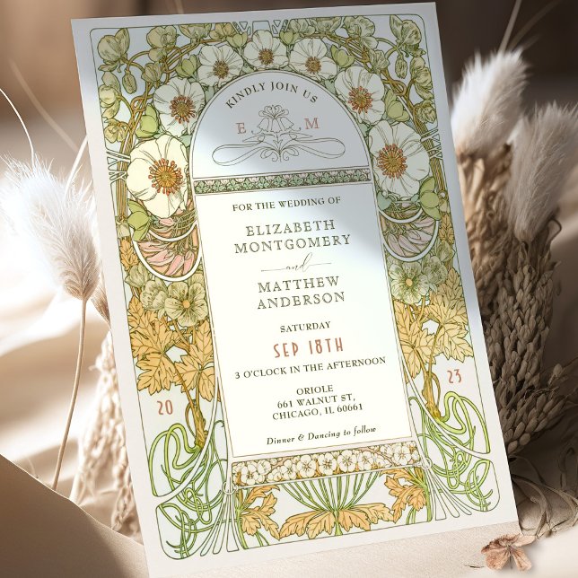 Wedding Invitation Art Nouveau Vintage by Mucha (Creator Uploaded)