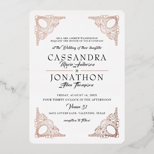 Wedding Invitation - Art Nouveau with Poem (Front)