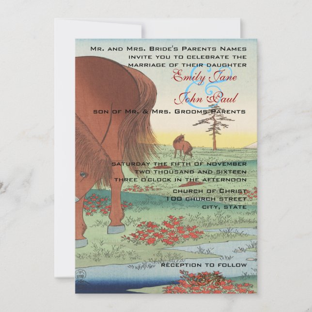 Wedding Invitation Artist Hiroshige Utagawa (Front)