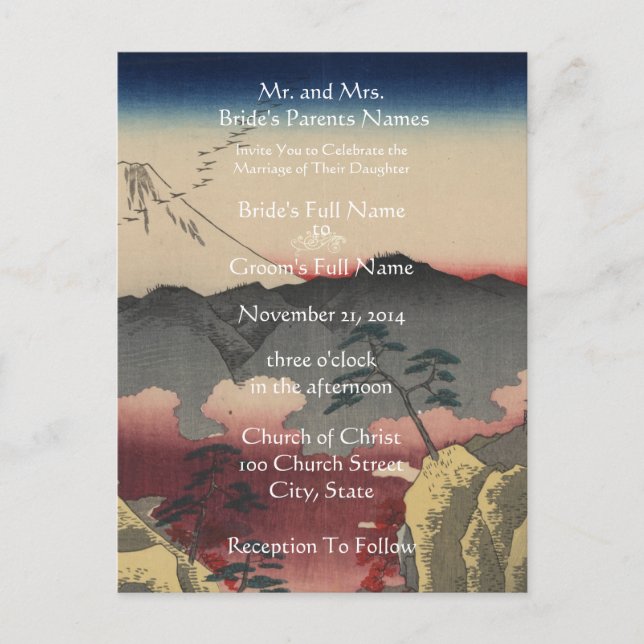 Wedding Invitation Artist Hiroshige Utagawa (Front)