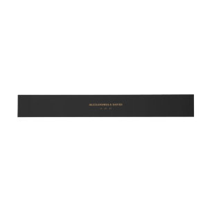 Wedding Invitation Belly Band Dark Black